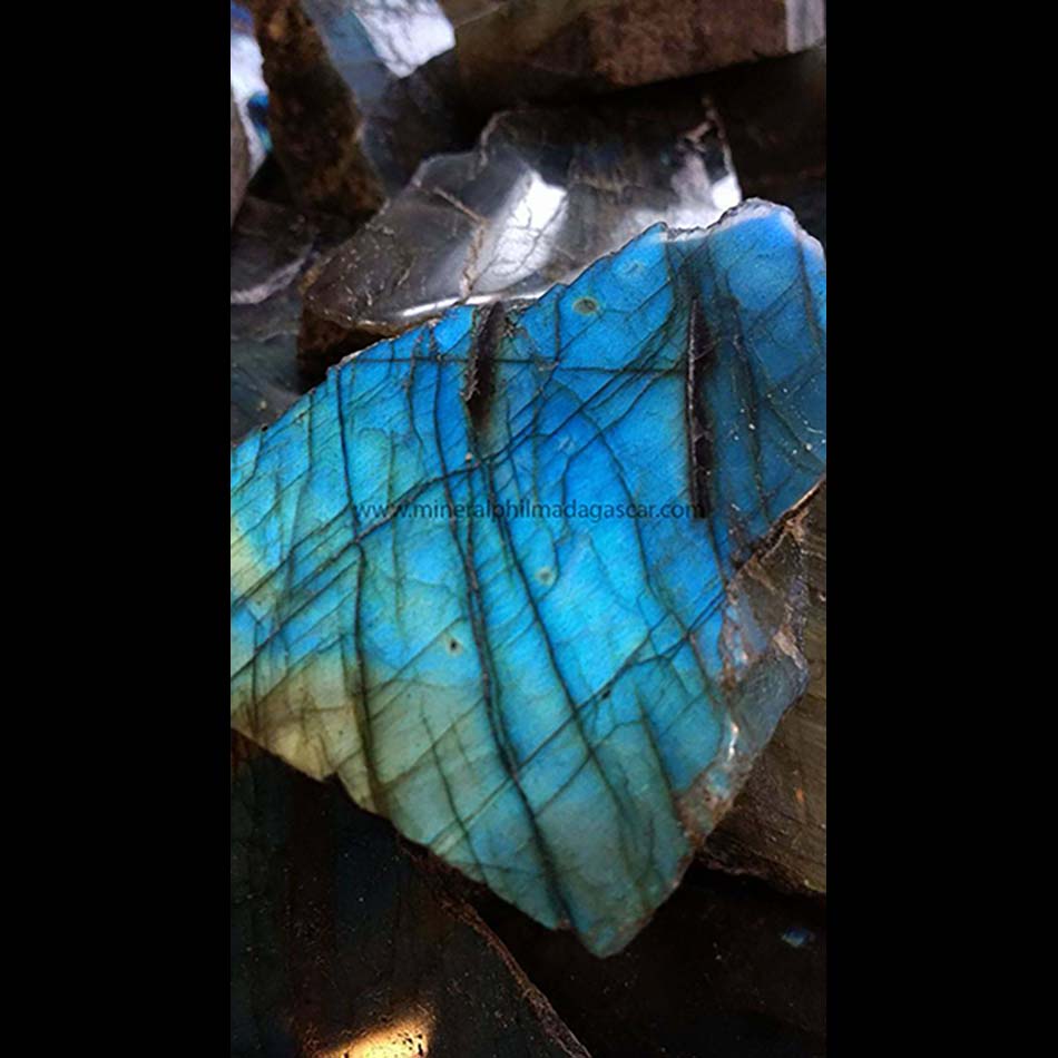 one face polished labradorite